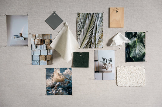 Interior design inspiration board with fabric and material samples — do you need an interior designer